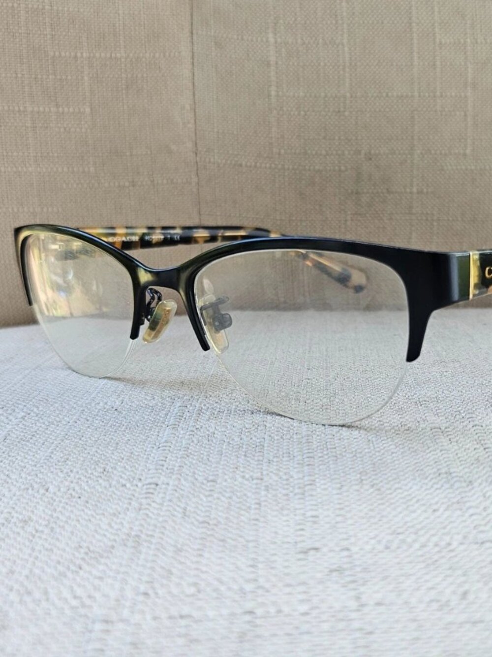 Coach Women Eyeglasses Frame HC5078 Satin Black/Honey Mosaic Eyewear Glasses